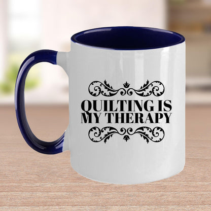 Quilting is My Therapy Ceramic Coffee Mug Travel Mug Gift for Quilter - Mallard Moon Gift Shop