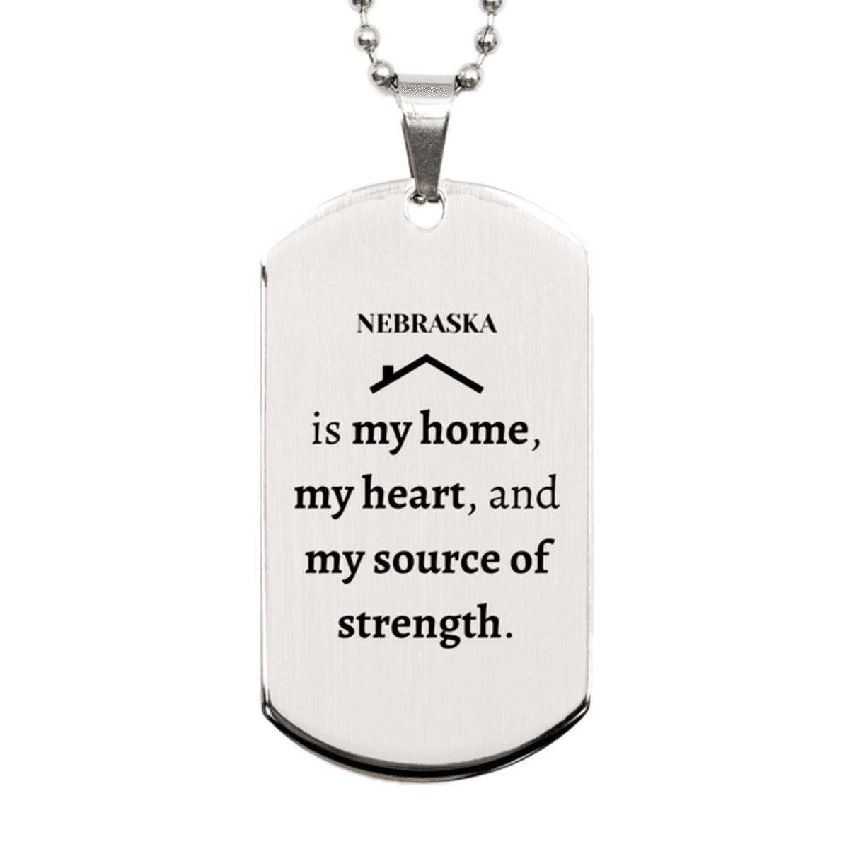 Nebraska is my home Gifts, Lovely Nebraska Birthday Christmas Silver Dog Tag For People from Nebraska, Men, Women, Friends - Mallard Moon Gift Shop