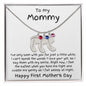 New Mom First Mother's Day Gift Baby Feet Engraved Charm Necklace with Birthstone - Mallard Moon Gift Shop