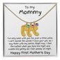 New Mom First Mother's Day Gift Baby Feet Engraved Charm Necklace with Birthstone - Mallard Moon Gift Shop