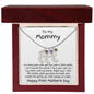 New Mom First Mother's Day Gift Baby Feet Engraved Charm Necklace with Birthstone - Mallard Moon Gift Shop