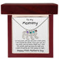 New Mom First Mother's Day Gift Baby Feet Engraved Charm Necklace with Birthstone - Mallard Moon Gift Shop