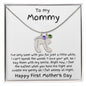 New Mom First Mother's Day Gift Baby Feet Engraved Charm Necklace with Birthstone - Mallard Moon Gift Shop
