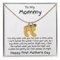 New Mom First Mother's Day Gift Baby Feet Engraved Charm Necklace with Birthstone - Mallard Moon Gift Shop