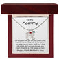 New Mom First Mother's Day Gift Baby Feet Engraved Charm Necklace with Birthstone - Mallard Moon Gift Shop