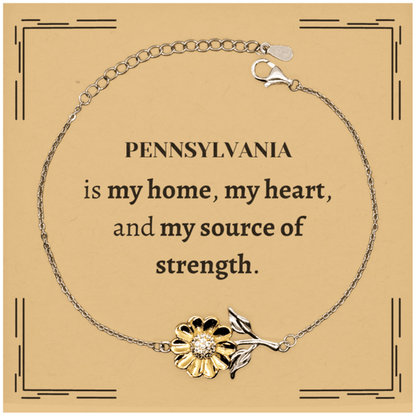 Pennsylvania is my home Gifts, Lovely Pennsylvania Birthday Christmas Sunflower Bracelet For People from Pennsylvania, Men, Women, Friends - Mallard Moon Gift Shop