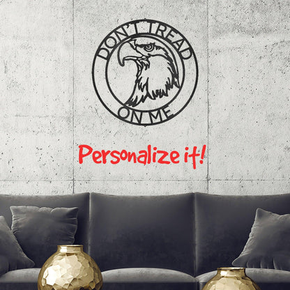 Bald Eagle Head Custom Name Metal Art Wall Sign - Mallard Moon Gift Shop