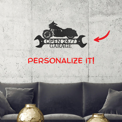 Street Glide Shop Monogram Personalized Motorcycle Indoor Outdoor Steel Wall Sign Art - Mallard Moon Gift Shop