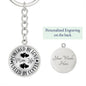 Powered By Love Mom Life Engraved Circle Keychain - Mallard Moon Gift Shop