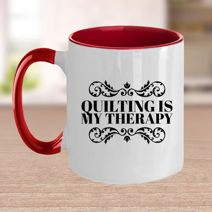 Quilting is My Therapy Ceramic Coffee Mug Travel Mug Gift for Quilter - Mallard Moon Gift Shop