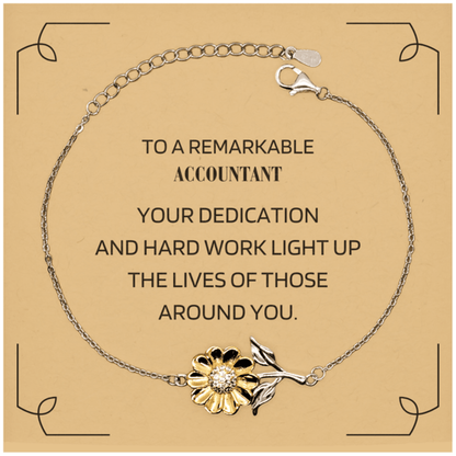Remarkable Accountant Gifts, Your dedication and hard work, Inspirational Birthday Christmas Unique Sunflower Bracelet For Accountant, Coworkers, Men, Women, Friends - Mallard Moon Gift Shop