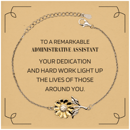 Remarkable Administrative Assistant Gifts, Your dedication and hard work, Inspirational Birthday Christmas Unique Sunflower Bracelet For Administrative Assistant, Coworkers, Men, Women, Friends - Mallard Moon Gift Shop