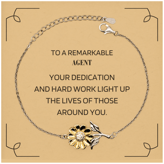 Remarkable Agent Gifts, Your dedication and hard work, Inspirational Birthday Christmas Unique Sunflower Bracelet For Agent, Coworkers, Men, Women, Friends - Mallard Moon Gift Shop