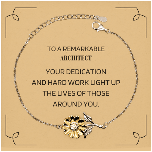 Remarkable Architect Gifts, Your dedication and hard work, Inspirational Birthday Christmas Unique Sunflower Bracelet For Architect, Coworkers, Men, Women, Friends - Mallard Moon Gift Shop