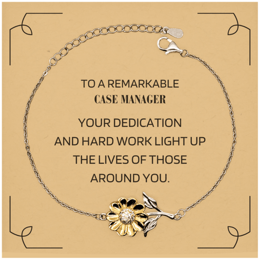 Remarkable Case Manager Gifts, Your dedication and hard work, Inspirational Birthday Christmas Unique Sunflower Bracelet For Case Manager, Coworkers, Men, Women, Friends - Mallard Moon Gift Shop