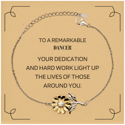 Remarkable Dancer Gifts, Your dedication and hard work, Inspirational Birthday Christmas Unique Sunflower Bracelet For Dancer, Coworkers, Men, Women, Friends - Mallard Moon Gift Shop