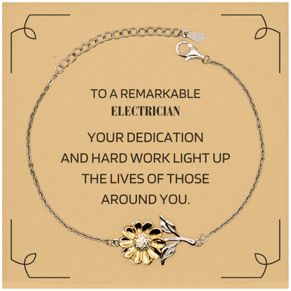 Remarkable Electrician Gifts, Your dedication and hard work, Inspirational Birthday Christmas Unique Sunflower Bracelet For Electrician, Coworkers, Men, Women, Friends - Mallard Moon Gift Shop
