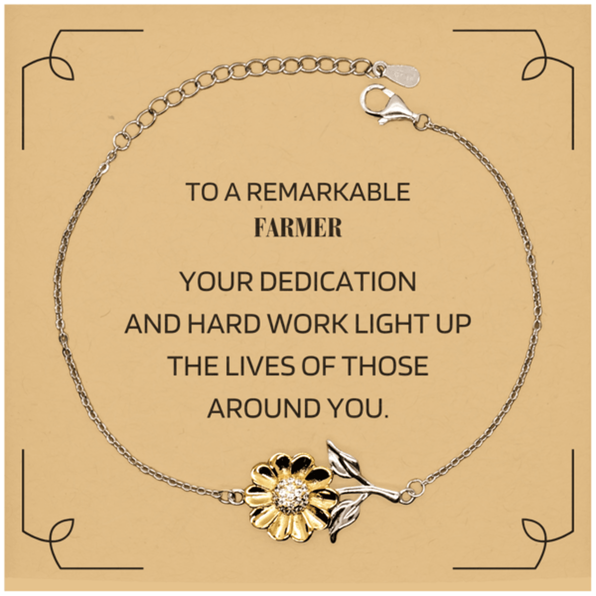 Remarkable Farmer Gifts, Your dedication and hard work, Inspirational Birthday Christmas Unique Sunflower Bracelet For Farmer, Coworkers, Men, Women, Friends - Mallard Moon Gift Shop