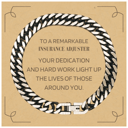 Remarkable Insurance Adjuster Gifts, Your dedication and hard work, Inspirational Birthday Christmas Unique Cuban Link Chain Bracelet For Insurance Adjuster, Coworkers, Men, Women, Friends - Mallard Moon Gift Shop