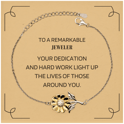 Remarkable Jeweler Gifts, Your dedication and hard work, Inspirational Birthday Christmas Unique Sunflower Bracelet For Jeweler, Coworkers, Men, Women, Friends - Mallard Moon Gift Shop