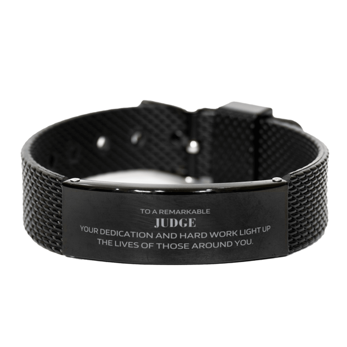 Remarkable Judge Gifts, Your dedication and hard work, Inspirational Birthday Christmas Unique Black Shark Mesh Bracelet For Judge, Coworkers, Men, Women, Friends - Mallard Moon Gift Shop