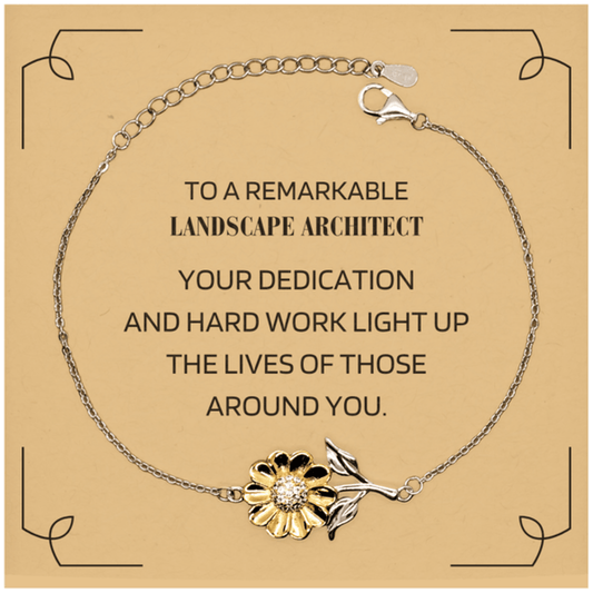Remarkable Landscape Architect Gifts, Your dedication and hard work, Inspirational Birthday Christmas Unique Sunflower Bracelet For Landscape Architect, Coworkers, Men, Women, Friends - Mallard Moon Gift Shop