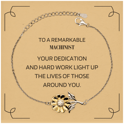 Remarkable Machinist Gifts, Your dedication and hard work, Inspirational Birthday Christmas Unique Sunflower Bracelet For Machinist, Coworkers, Men, Women, Friends - Mallard Moon Gift Shop