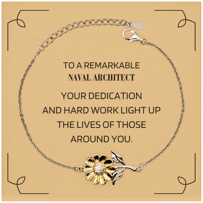 Remarkable Naval Architect Gifts, Your dedication and hard work, Inspirational Birthday Christmas Unique Sunflower Bracelet For Naval Architect, Coworkers, Men, Women, Friends - Mallard Moon Gift Shop