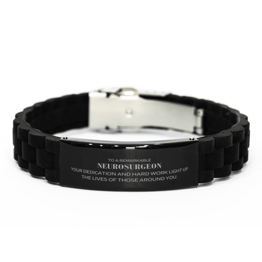 Remarkable Neurosurgeon Gifts, Your dedication and hard work, Inspirational Birthday Christmas Unique Black Glidelock Clasp Bracelet For Neurosurgeon, Coworkers, Men, Women, Friends - Mallard Moon Gift Shop