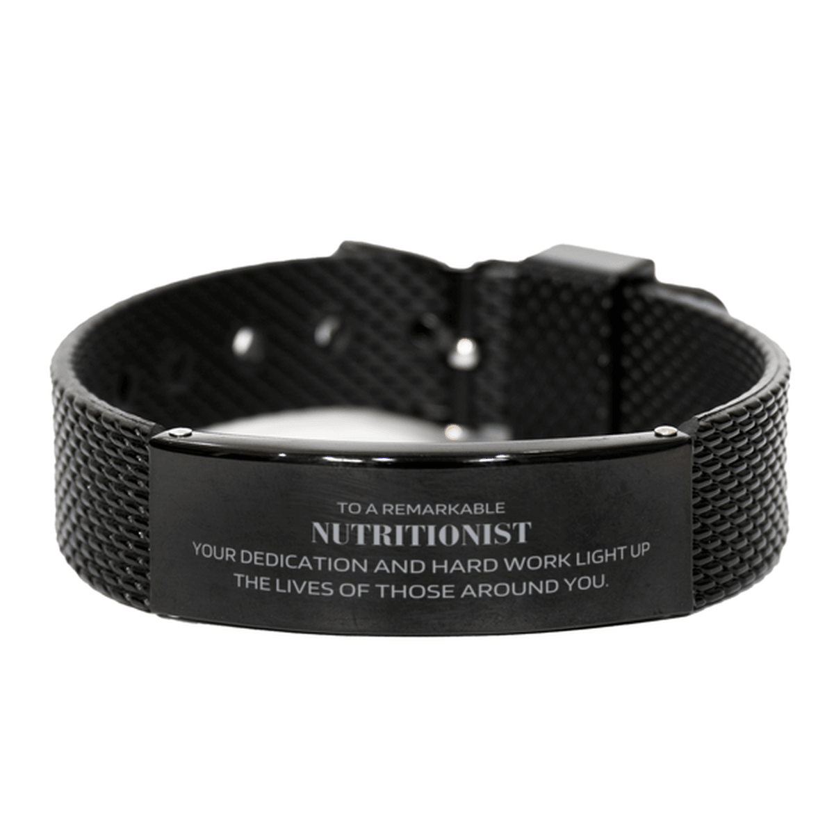 Remarkable Nutritionist Gifts, Your dedication and hard work, Inspirational Birthday Christmas Unique Black Shark Mesh Bracelet For Nutritionist, Coworkers, Men, Women, Friends - Mallard Moon Gift Shop