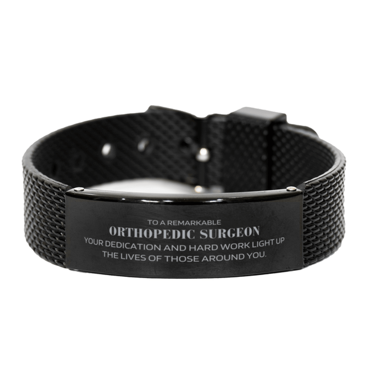 Remarkable Orthopedic Surgeon Gifts, Your dedication and hard work, Inspirational Birthday Christmas Unique Black Shark Mesh Bracelet For Orthopedic Surgeon, Coworkers, Men, Women, Friends - Mallard Moon Gift Shop