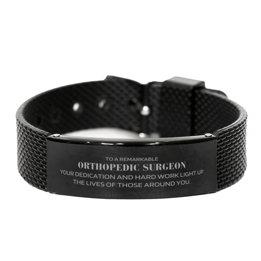 Remarkable Orthopedic Surgeon Gifts, Your dedication and hard work, Inspirational Birthday Christmas Unique Black Shark Mesh Bracelet For Orthopedic Surgeon, Coworkers, Men, Women, Friends - Mallard Moon Gift Shop