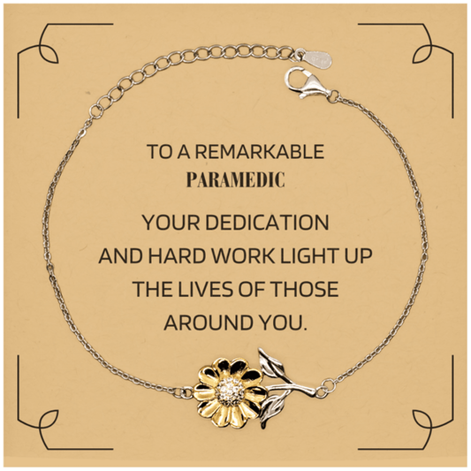 Remarkable Paramedic Gifts, Your dedication and hard work, Inspirational Birthday Christmas Unique Sunflower Bracelet For Paramedic, Coworkers, Men, Women, Friends - Mallard Moon Gift Shop