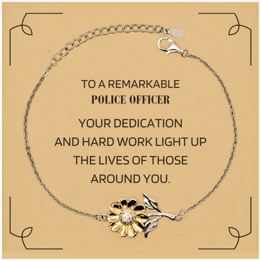 Remarkable Police Officer Gifts, Your dedication and hard work, Inspirational Birthday Christmas Unique Sunflower Bracelet For Police Officer, Coworkers, Men, Women, Friends - Mallard Moon Gift Shop