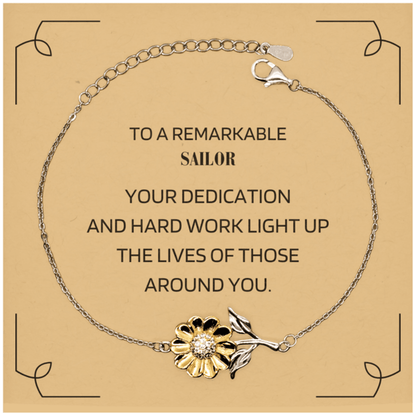 Remarkable Sailor Gifts, Your dedication and hard work, Inspirational Birthday Christmas Unique Sunflower Bracelet For Sailor, Coworkers, Men, Women, Friends - Mallard Moon Gift Shop