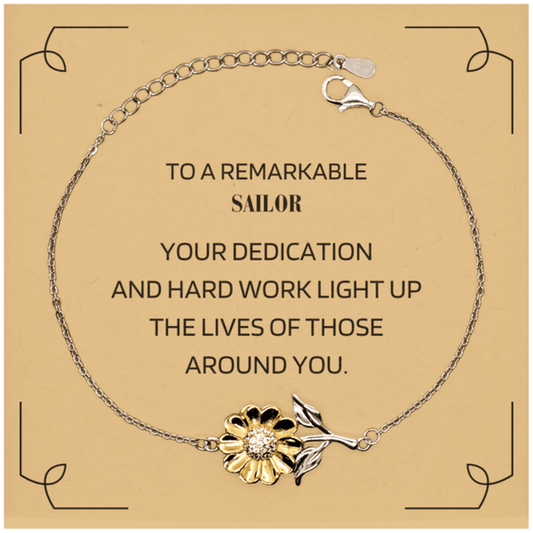 Remarkable Sailor Gifts, Your dedication and hard work, Inspirational Birthday Christmas Unique Sunflower Bracelet For Sailor, Coworkers, Men, Women, Friends - Mallard Moon Gift Shop