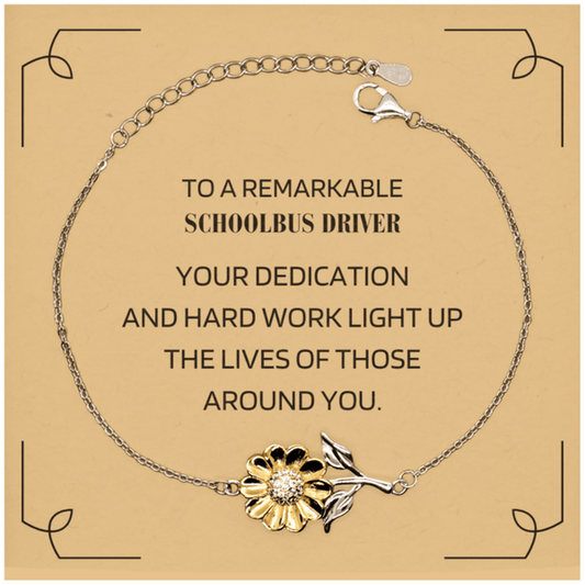 Remarkable Schoolbus Driver Gifts, Your dedication and hard work, Inspirational Birthday Christmas Unique Sunflower Bracelet For Schoolbus Driver, Coworkers, Men, Women, Friends - Mallard Moon Gift Shop