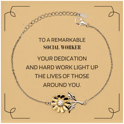 Remarkable Social Worker Gifts, Your dedication and hard work, Inspirational Birthday Christmas Unique Sunflower Bracelet For Social Worker, Coworkers, Men, Women, Friends - Mallard Moon Gift Shop
