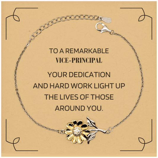 Remarkable Vice-principal Gifts, Your dedication and hard work, Inspirational Birthday Christmas Unique Sunflower Bracelet For Vice-principal, Coworkers, Men, Women, Friends - Mallard Moon Gift Shop