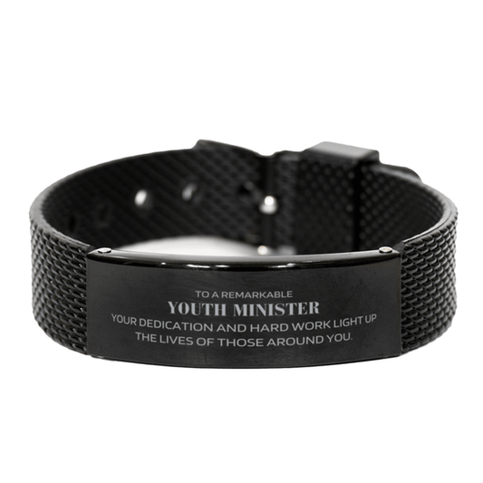 Remarkable Youth Minister Gifts, Your dedication and hard work, Inspirational Birthday Christmas Unique Black Shark Mesh Bracelet For Youth Minister, Coworkers, Men, Women, Friends - Mallard Moon Gift Shop