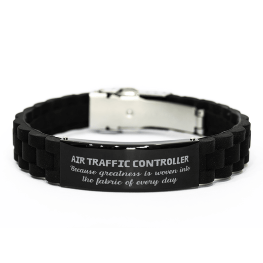 Sarcastic Air Traffic Controller Black Glidelock Clasp Bracelet Gifts, Christmas Holiday Gifts for Air Traffic Controller Birthday, Air Traffic Controller: Because greatness is woven into the fabric of every day, Coworkers, Friends - Mallard Moon Gift Shop