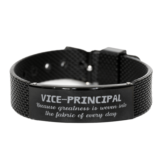 Sarcastic Vice-principal Black Shark Mesh Bracelet Gifts, Christmas Holiday Gifts for Vice-principal Birthday, Vice-principal: Because greatness is woven into the fabric of every day, Coworkers, Friends - Mallard Moon Gift Shop