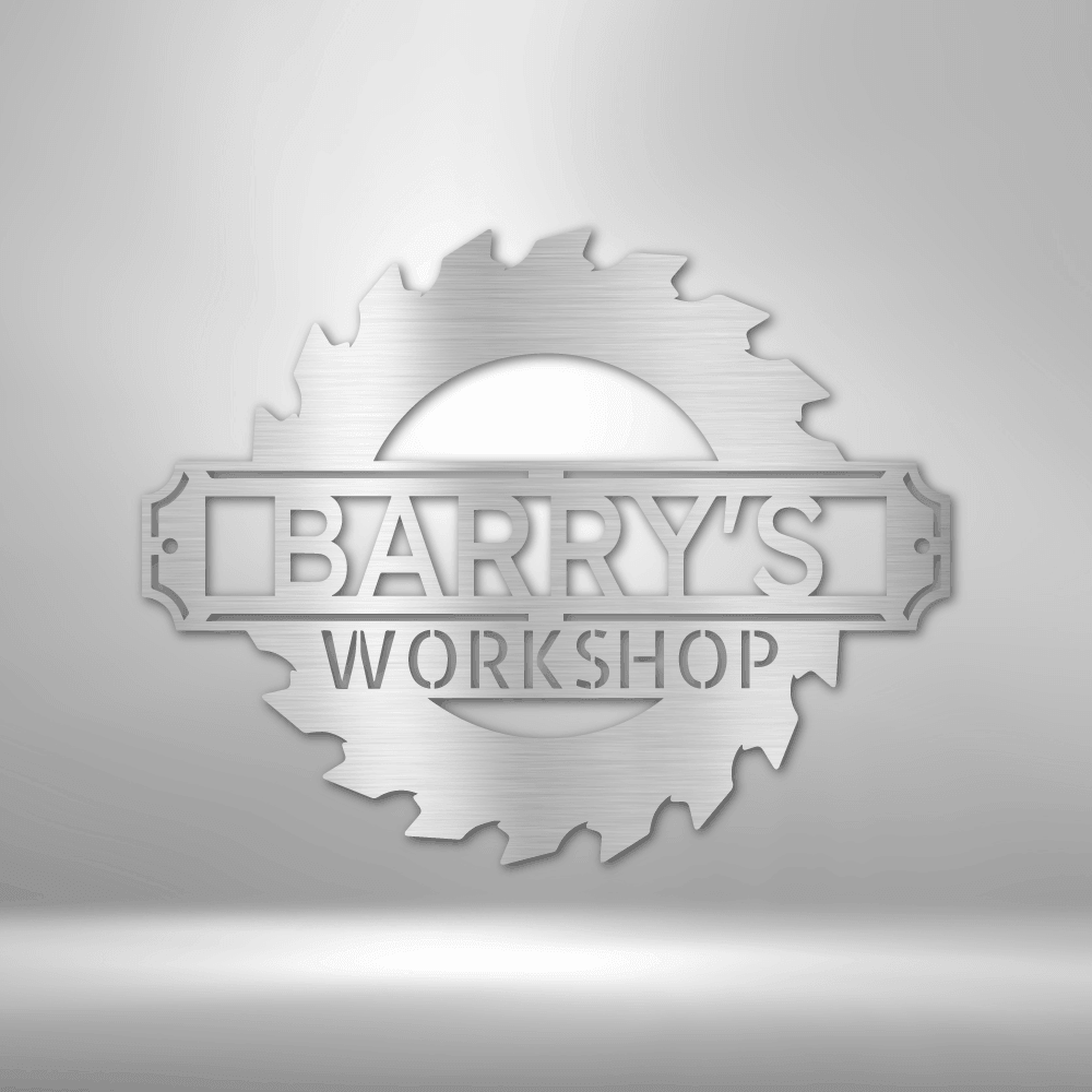 Sawmill Monogram Personalized Indoor Outdoor Steel Wall Sign Art - Mallard Moon Gift Shop