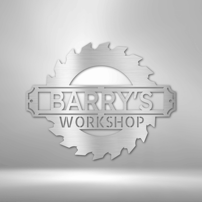 Sawmill Monogram Personalized Indoor Outdoor Steel Wall Sign Art - Mallard Moon Gift Shop