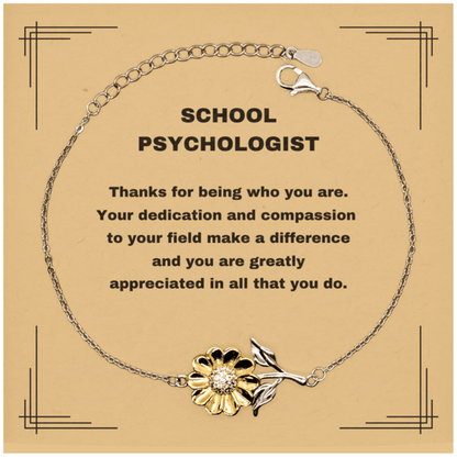 School PsychologistSunflower Bracelet - Thanks for being who you are - Birthday Christmas Jewelry Gifts Coworkers Colleague Boss - Mallard Moon Gift Shop