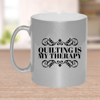 Quilting is My Therapy Ceramic Coffee Mug Travel Mug Gift for Quilter - Mallard Moon Gift Shop