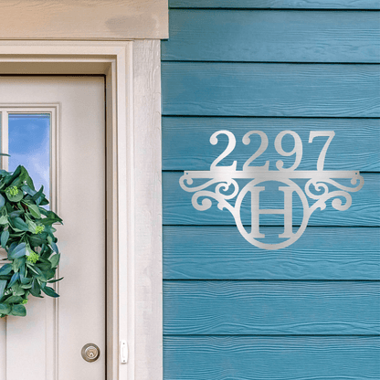 Initial Address Monogram Personalized Indoor Outdoor Steel Wall Sign Art - Mallard Moon Gift Shop