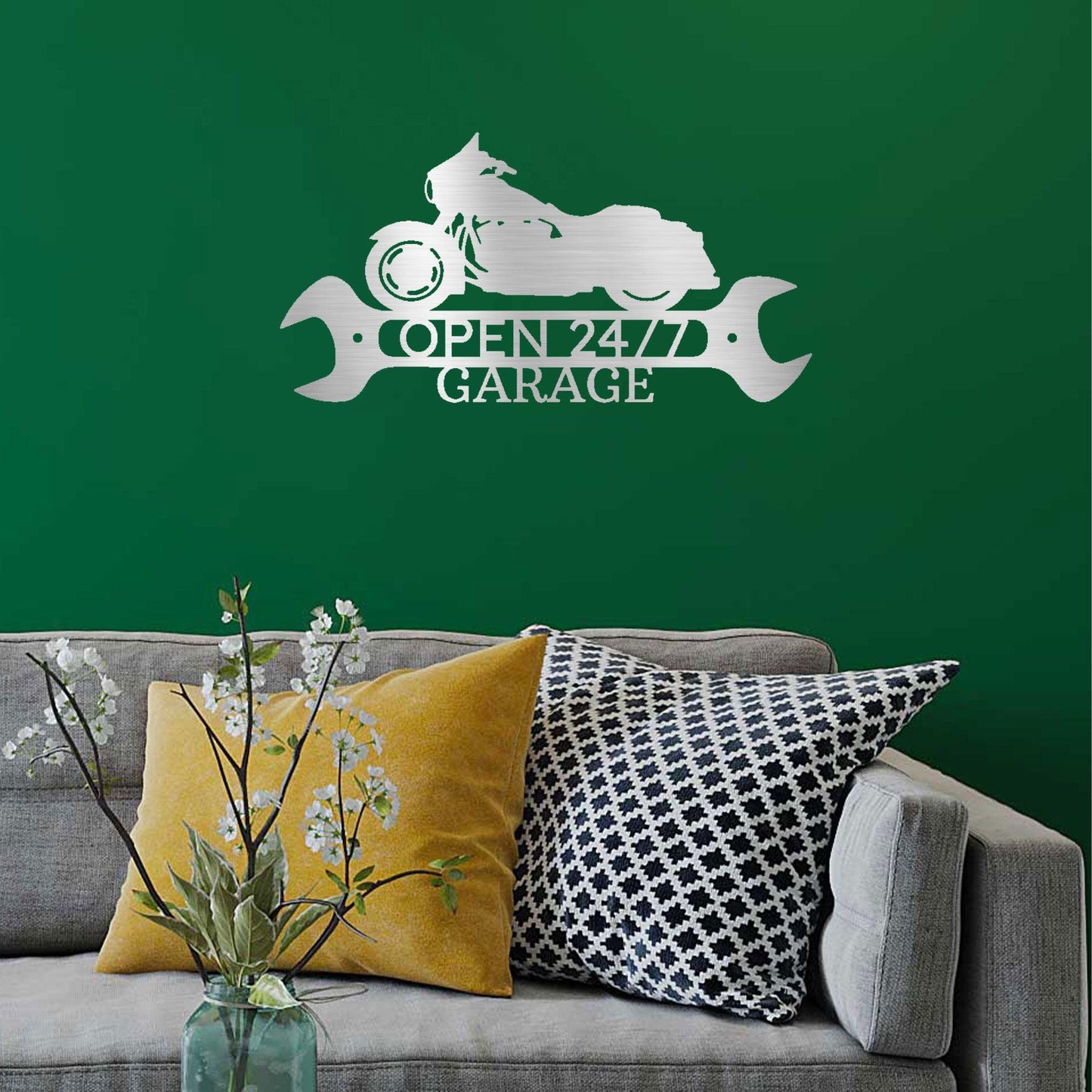 Street Glide Shop Monogram Personalized Motorcycle Indoor Outdoor Steel Wall Sign Art - Mallard Moon Gift Shop