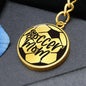 Soccer Mom Circle Engraved Keychain - Mallard Moon Gift Shop