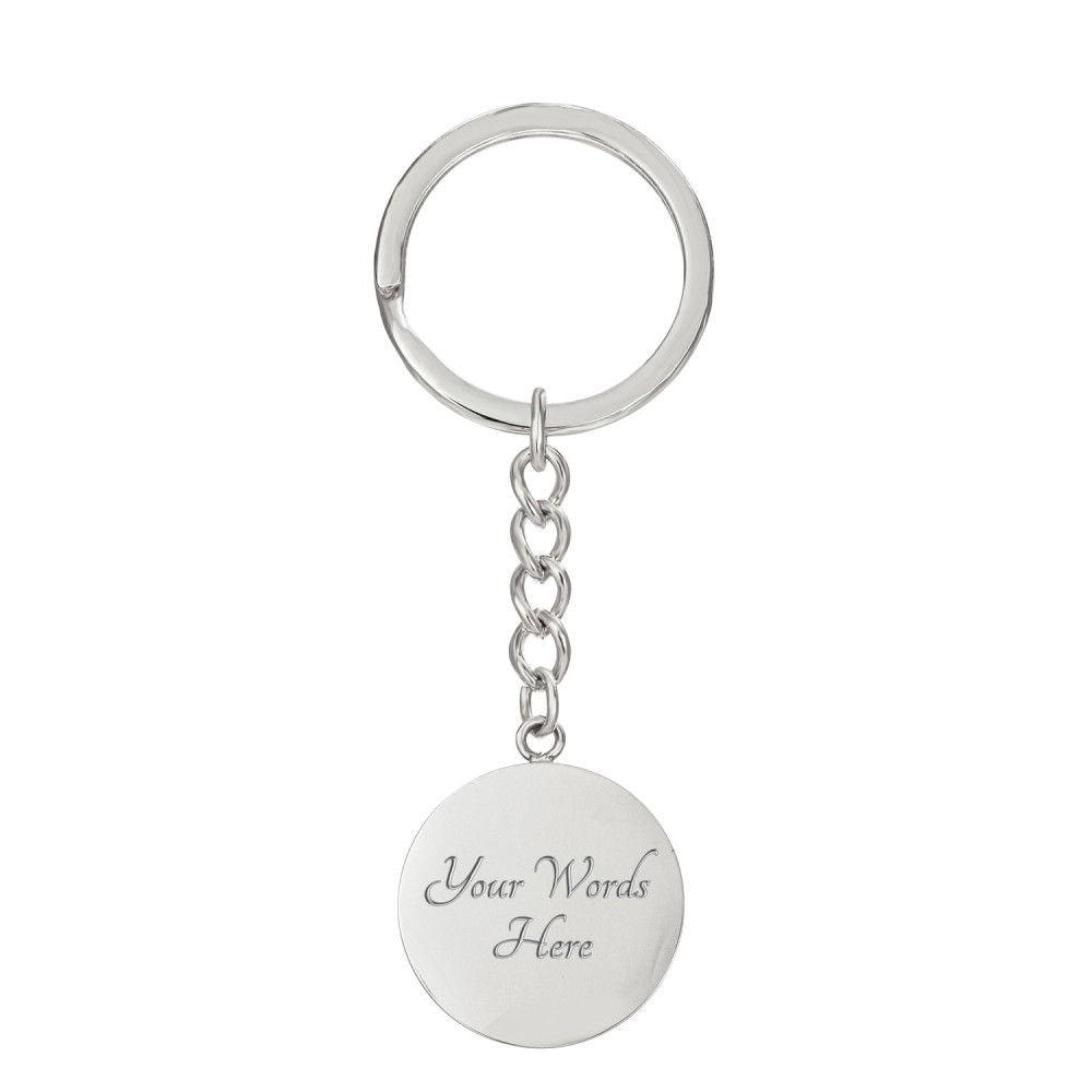 Soccer Mom Circle Engraved Keychain - Mallard Moon Gift Shop